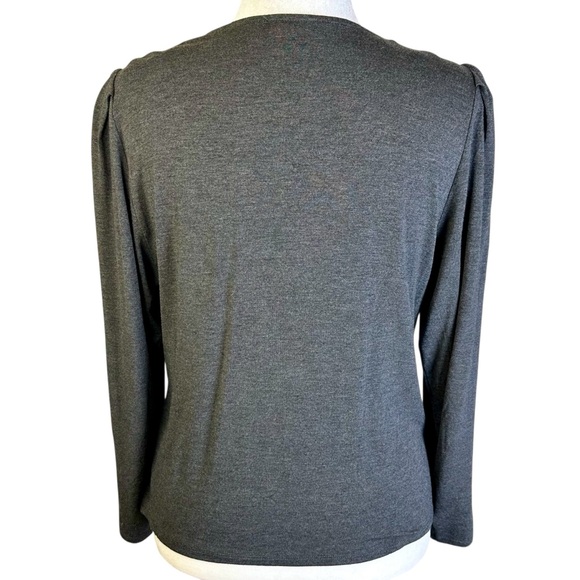 Vince Camuto Charcoal Long Sleeve Top Size L - Picture 6 of 11